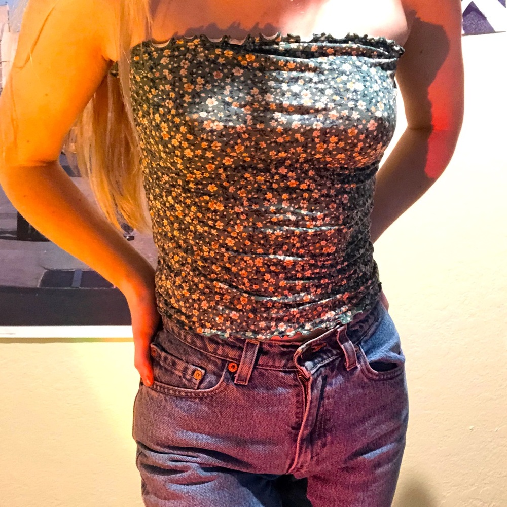 American Eagle Floral Tube Top